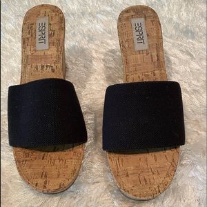 Espirit Navy Cork Platforms